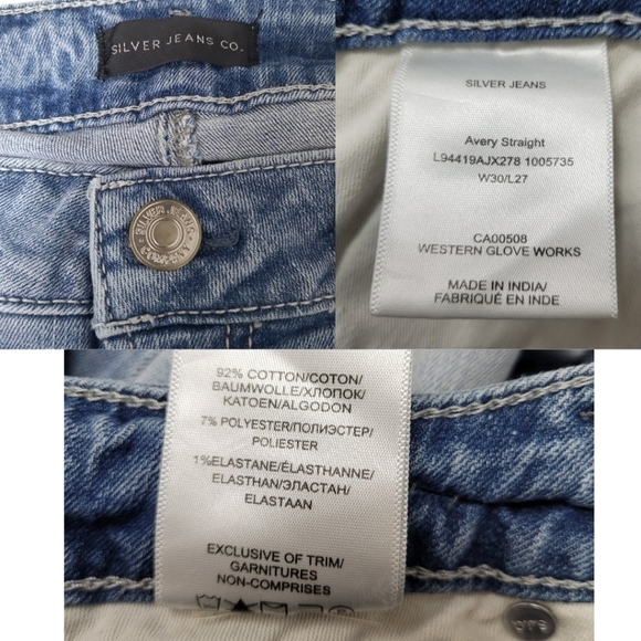 Silver Avery Straight High Rise Crop Distressed Light Wash Jean Size 30 - Picture 6 of 16